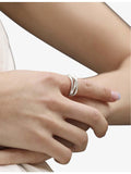 Monica Vinader Nura cross over sterling silver ring, UK version