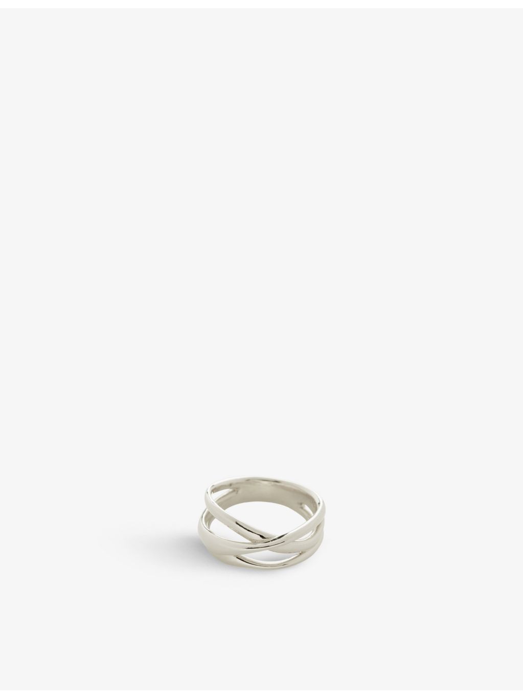 Monica Vinader Nura cross over sterling silver ring, UK version