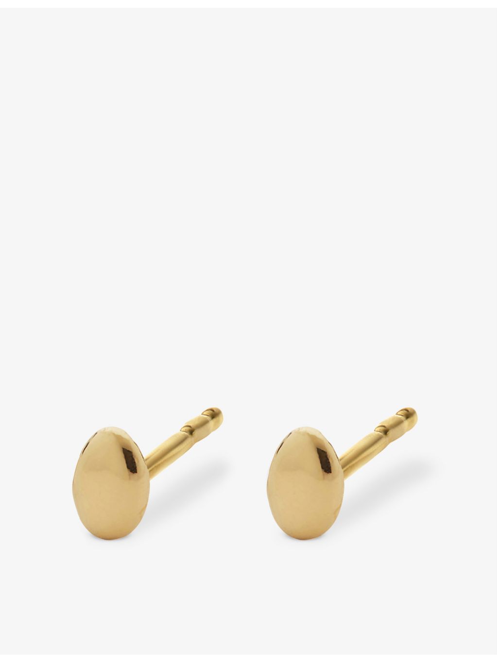 Monica Vinader Nura Pebble gold-plated sterling silver stud earrings (British brand)