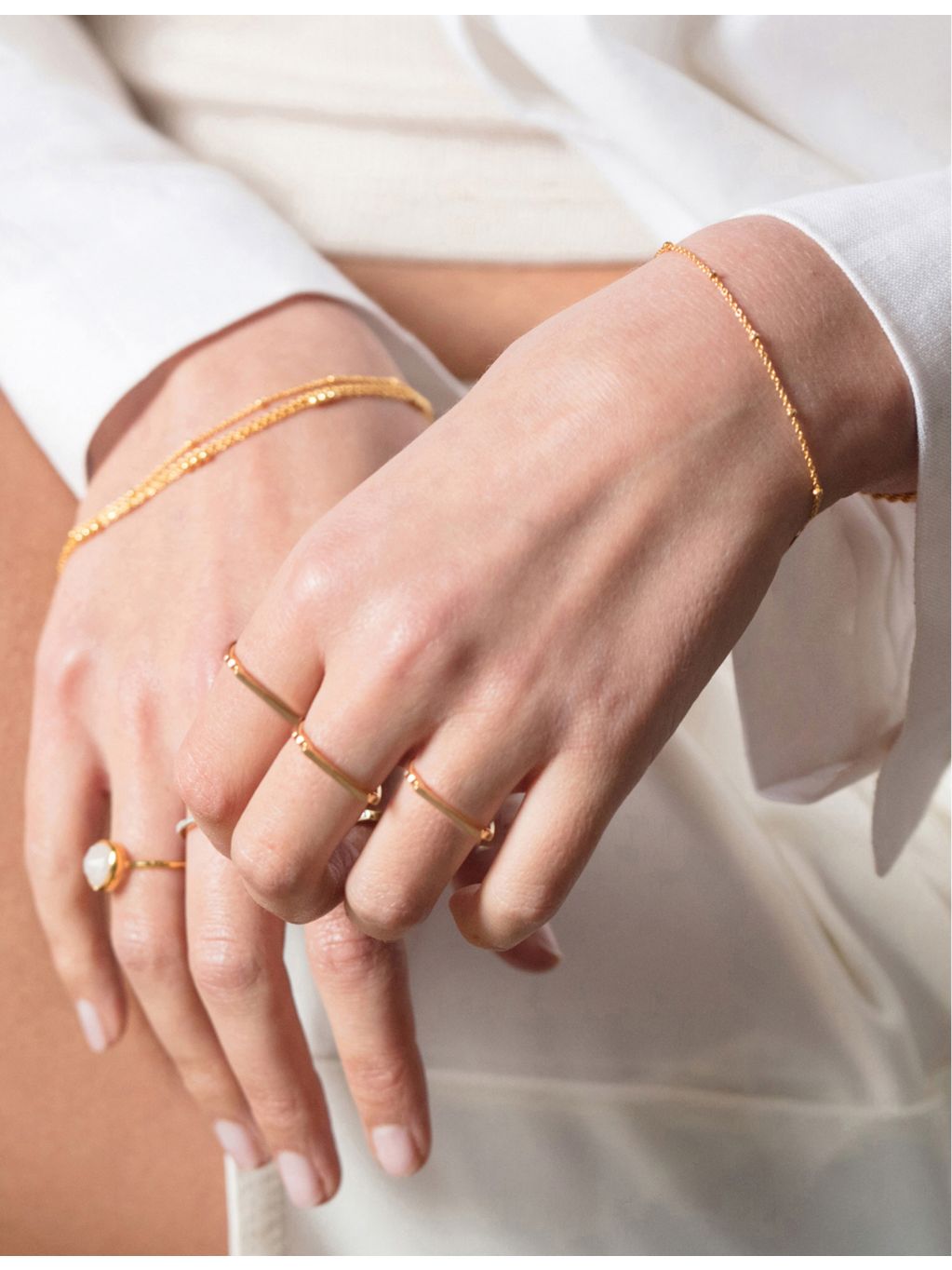 Monica Vinader beaded gold-plated vermeil sterling silver bracelet (British brand)