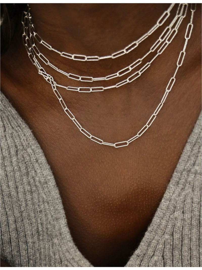 Monica Vinader Alta textured sterling silver necklace, imported from the UK