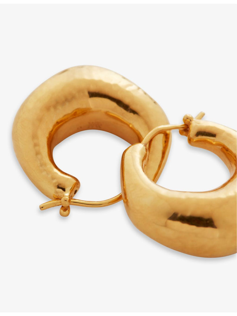 Monica Vinader Deia 18ct gold-plated vermeil silver huggie earrings 1.3cm, UK version