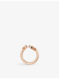 Chopard Happy Hearts 18ct rose gold diamond and mother-of-pearl ring (British brand)