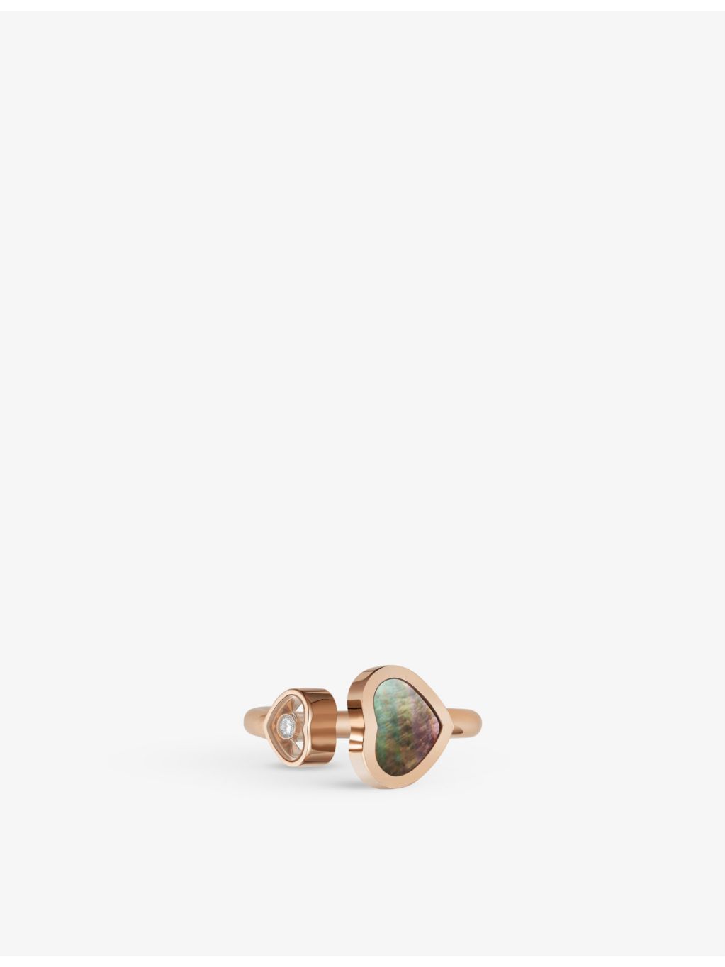 Chopard Happy Hearts 18ct rose gold diamond and mother-of-pearl ring (British brand)