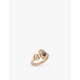 Happy Hearts 18ct rose-gold, 0.04ct diamond and mother-of-pearl ring - 54mm