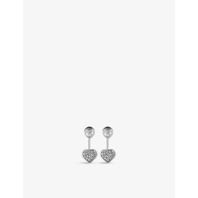 selfridges Chopard Happy Hearts 18ct White Gold 0.44ct Diamond Earrings- Buy online at McGrocer