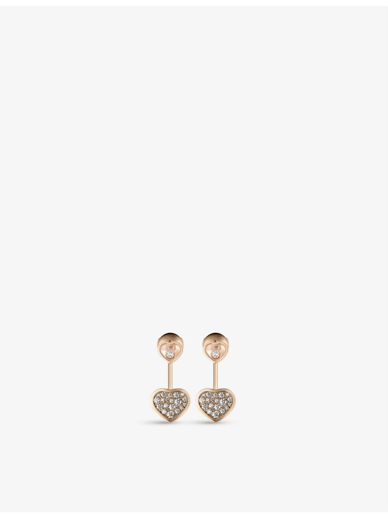 Chopard 18ct rose gold diamond earrings 0.44ct, imported from the UK