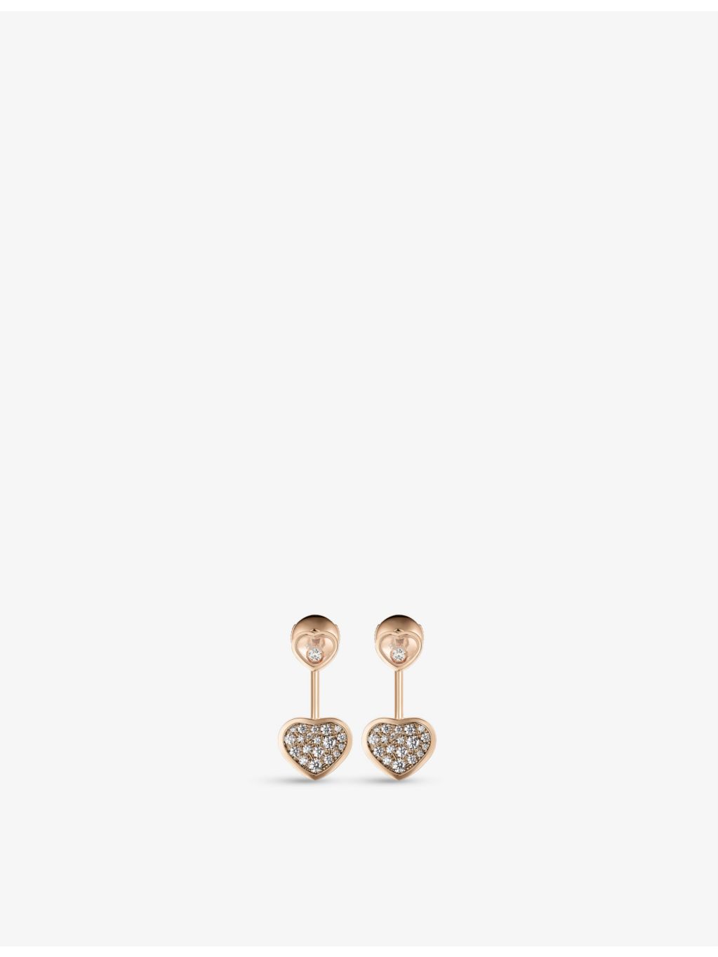 Chopard 18ct rose gold diamond earrings 0.44ct, imported from the UK