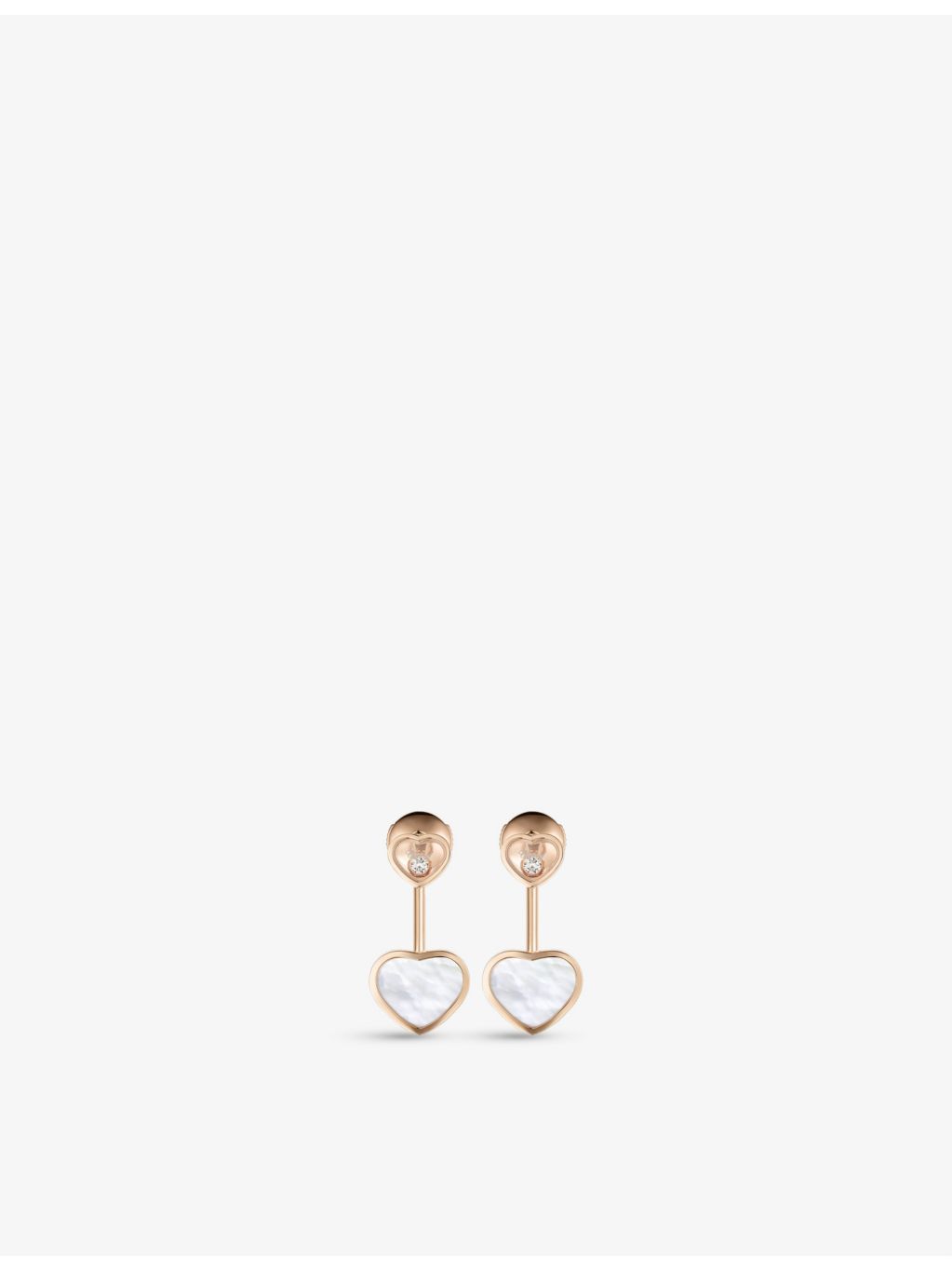 Chopard Happy Hearts earrings 18ct rose gold diamond mother-of-pearl - British product