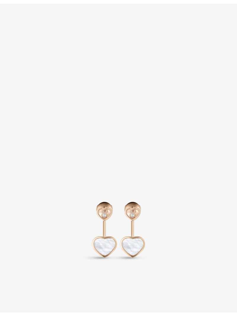 Chopard Happy Hearts earrings 18ct rose gold diamond mother-of-pearl - British product