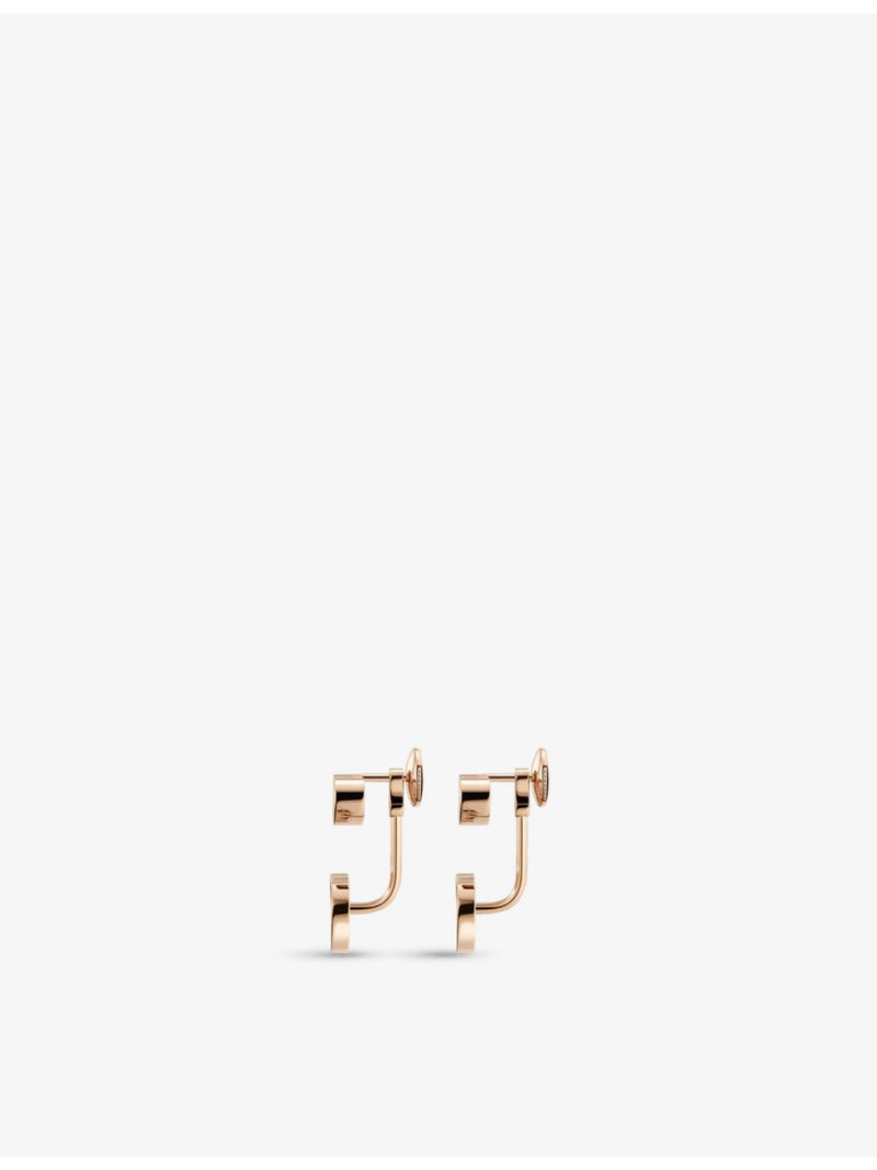 Chopard rose gold heart earrings with diamond and red stone - British product