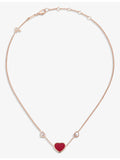 Chopard Happy Hearts rose-gold necklace with diamond and red stone, UK version