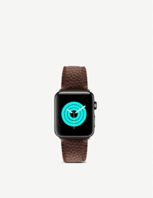 MINTAPPLE Apple Watch grained-leather strap, steel case 40mm, imported from the UK