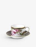 Wedgwood fine bone china teacup and saucer set hummingbird design, imported from the UK