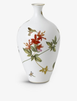 Wedgwood bone china vase, hummingbird design 25cm, imported from the UK