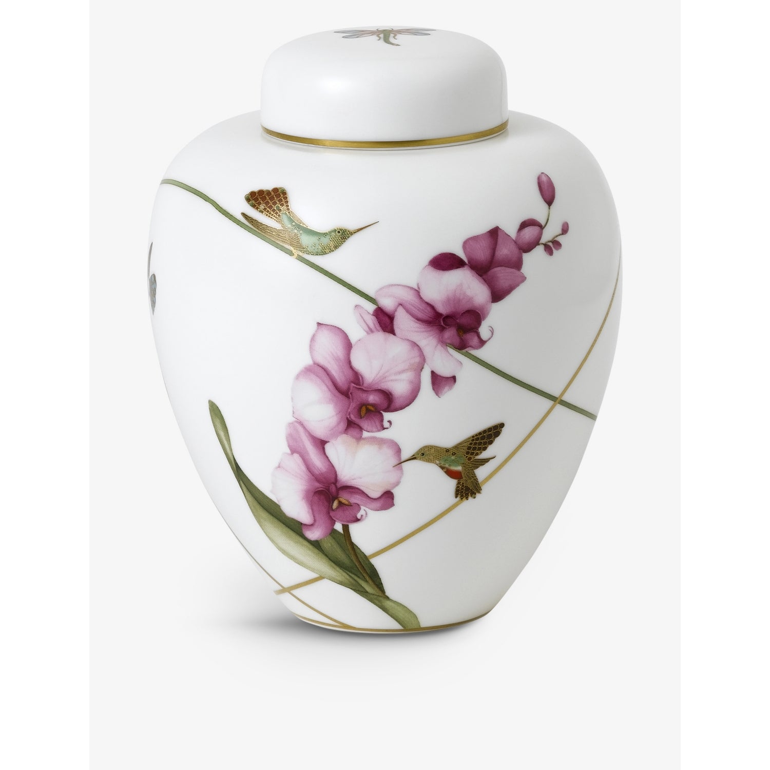 Wedgwood hand-painted hummingbird lidded vase 15cm (British brand)