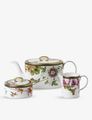 Wedgwood Hummingbird fine bone china 3-piece tea set, imported from the UK