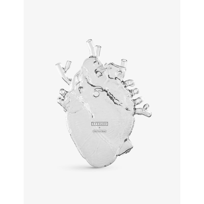 Seletti glass vase heart-shaped 16.7cm x 14.2cm - British product