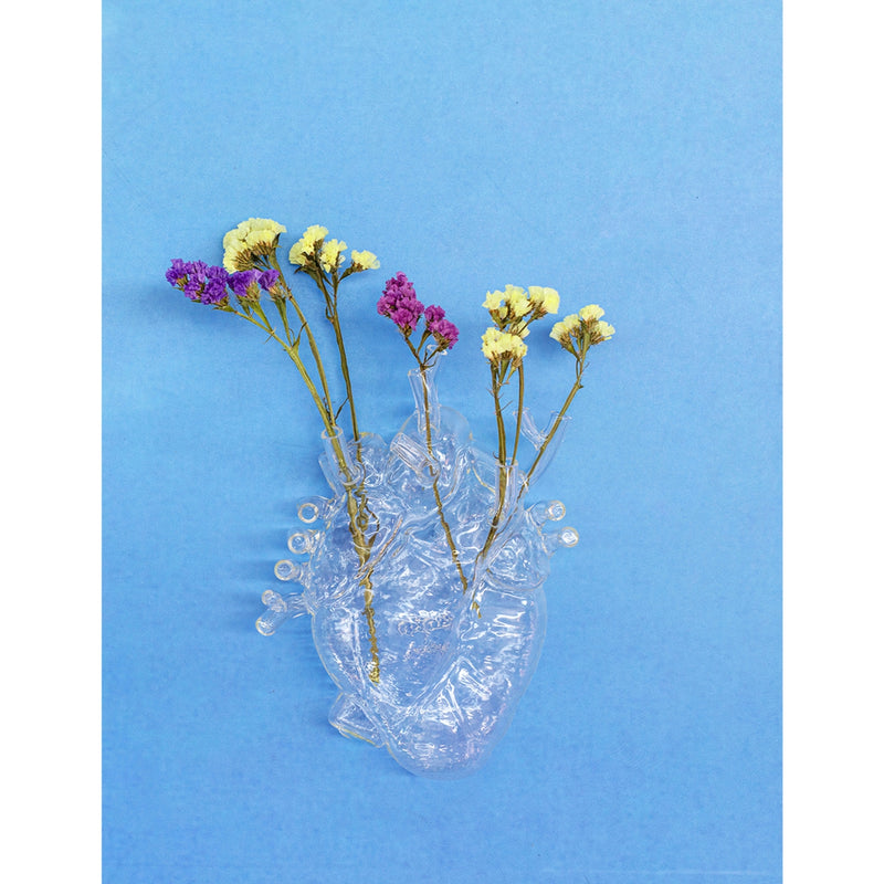 Seletti glass vase heart-shaped 16.7cm x 14.2cm - British product