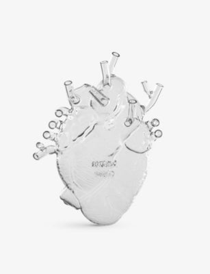 Seletti glass vase heart-shaped 16.7cm x 14.2cm - British product