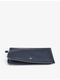 Aspinal of London large logo-embossed leather laptop case, imported from the UK