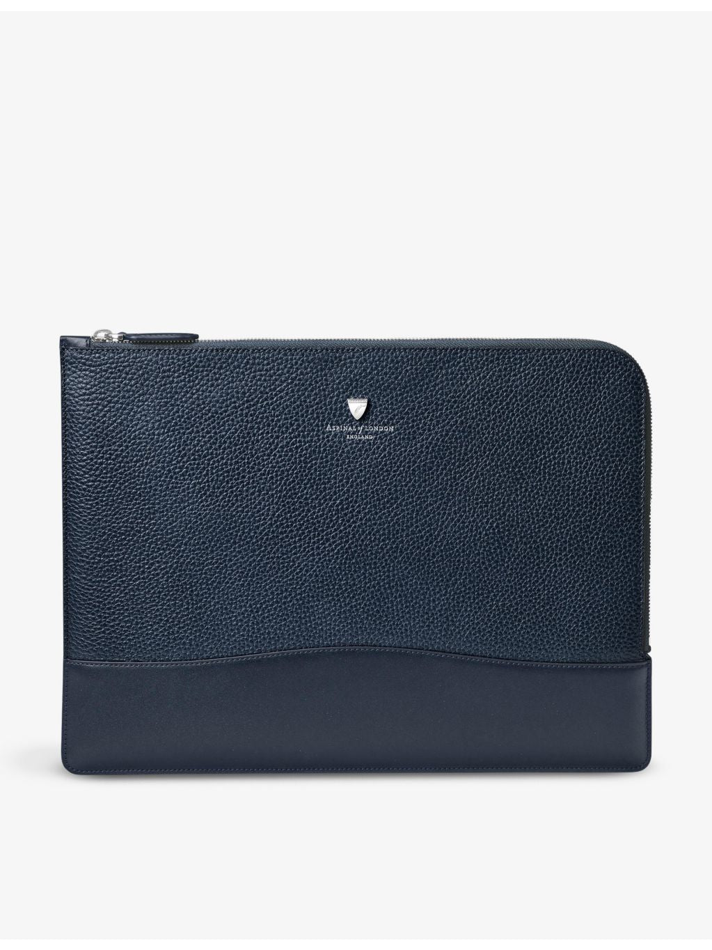 Aspinal of London large logo-embossed leather laptop case, imported from the UK