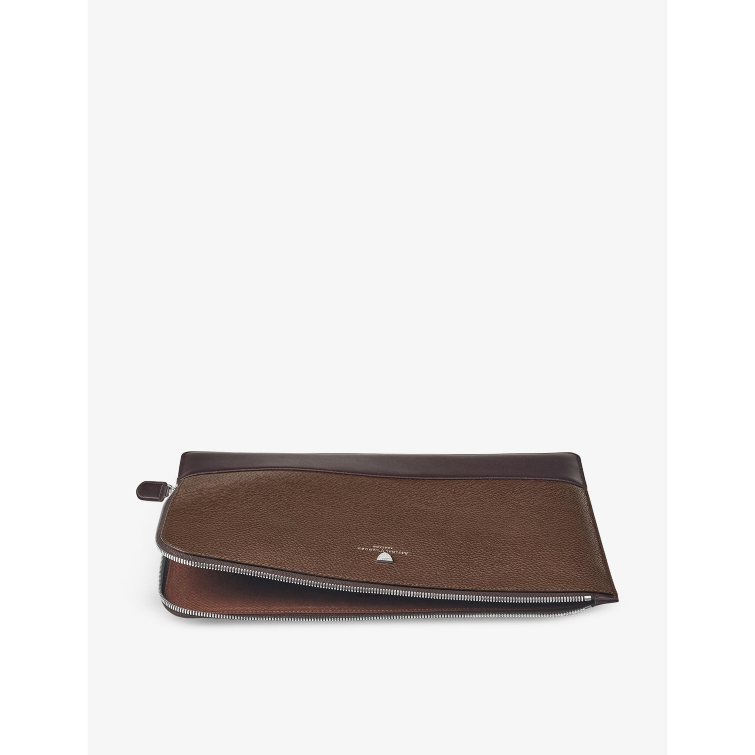 Aspinal of London large logo-embossed leather laptop case, imported from the UK