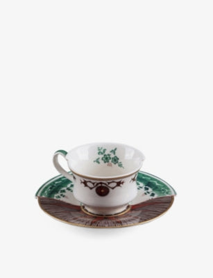 Seletti Hybrid Chucuito porcelain coffee cup and saucer (British brand)