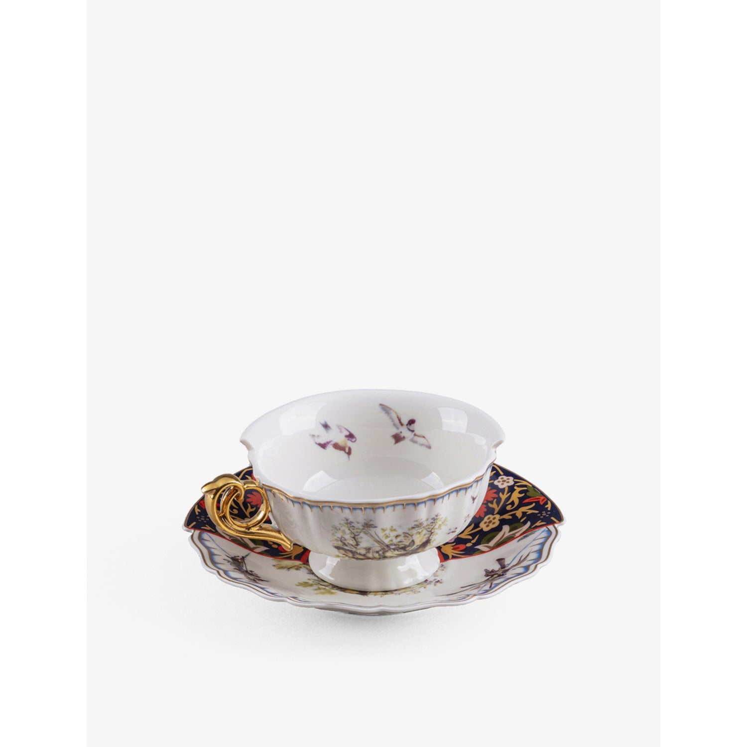 Seletti Hybrid Kannauj porcelain teacup and saucer - British product