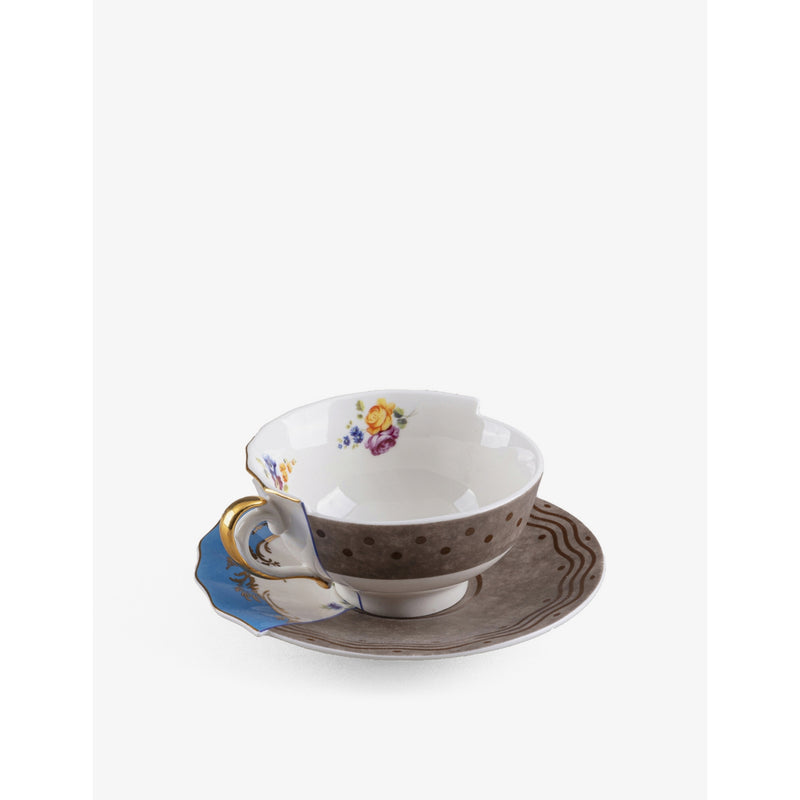Seletti Kerma porcelain teacup and saucer, imported from the UK
