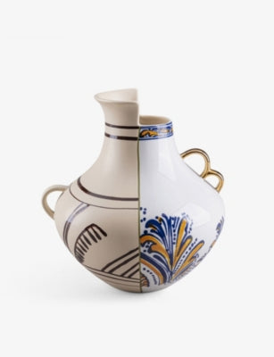 Seletti Hybrid Nazka abstract-pattern bone-china porcelain vase 25cm (British brand)