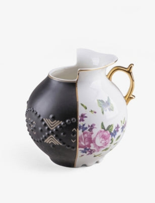 Seletti Ife abstract-pattern bone-china vase 18.5cm - British product