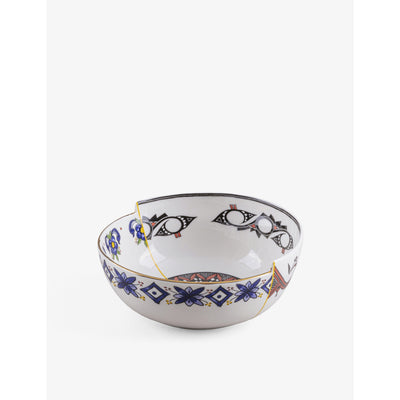 selfridges Seletti Hybrid Tiwanaku Abstract-Pattern Bone-China Porcelain Bowl 15.5cm- Buy online at McGrocer