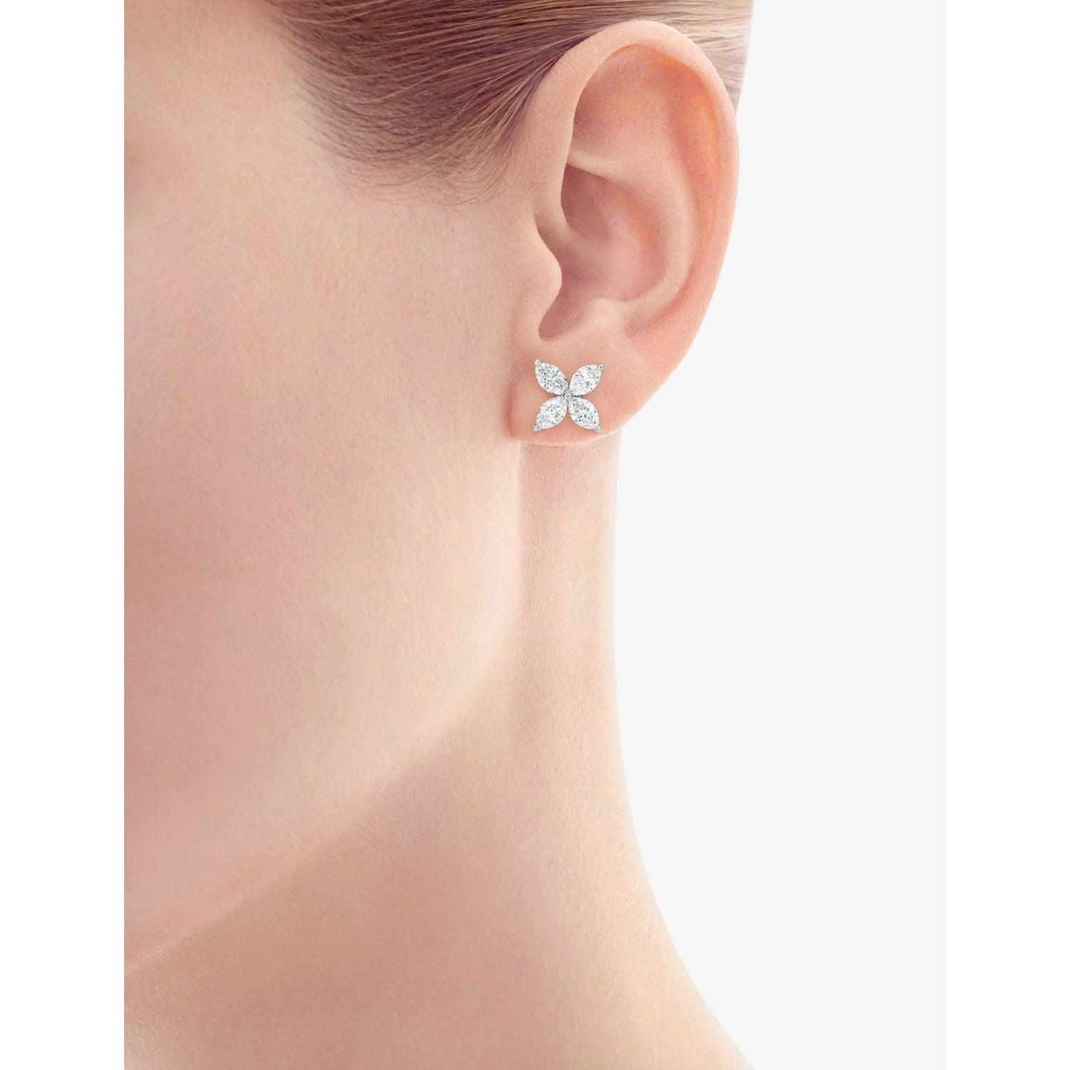 Tiffany & Co. platinum marquise diamond studs 1.62ct, imported from the UK