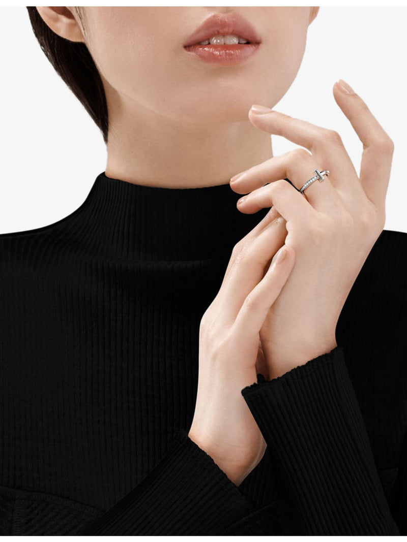 Tiffany T1 narrow diamond ring 18ct white gold, imported from the UK