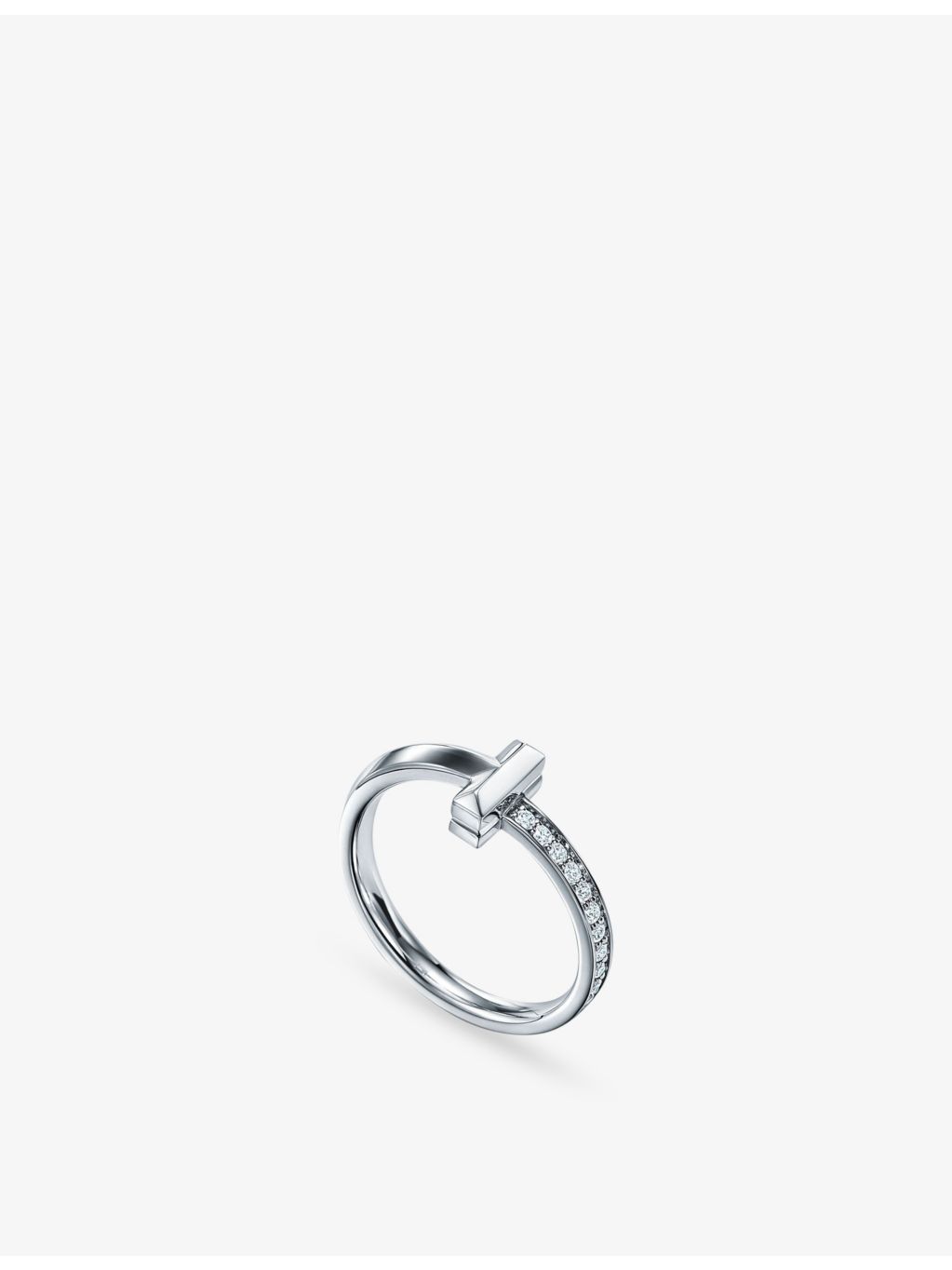 Tiffany T1 narrow diamond ring 18ct white gold, imported from the UK