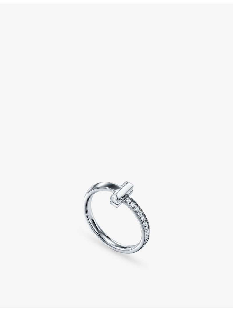 Tiffany T1 narrow diamond ring 18ct white gold, imported from the UK