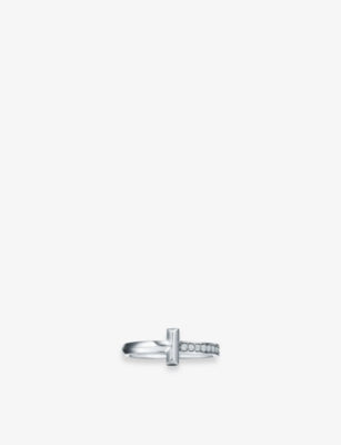 Tiffany T T1 Narrow 0.08ct Diamond and 18ct White Gold Ring