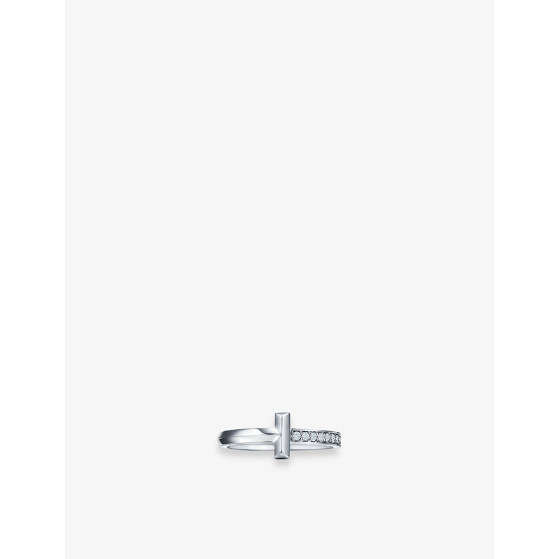 Tiffany T T1 Narrow 0.08ct diamond and 18ct white-gold ring - 5