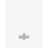 T1 Wide 18ct white-gold and 0.54ct diamond ring - K
