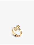 Tiffany T1 wide 18ct yellow gold 0.21ct diamond ring (British brand)