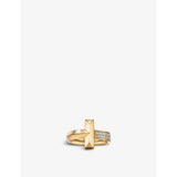 Tiffany T T1 Wide 18ct yellow-gold and 0.21ct diamond ring - K