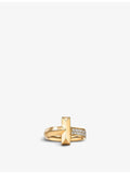 Tiffany T1 wide 18ct yellow gold 0.21ct diamond ring (British brand)