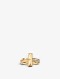 Tiffany & Co. T T1 Wide 18ct Yellow Gold and 0.21ct Diamond Ring