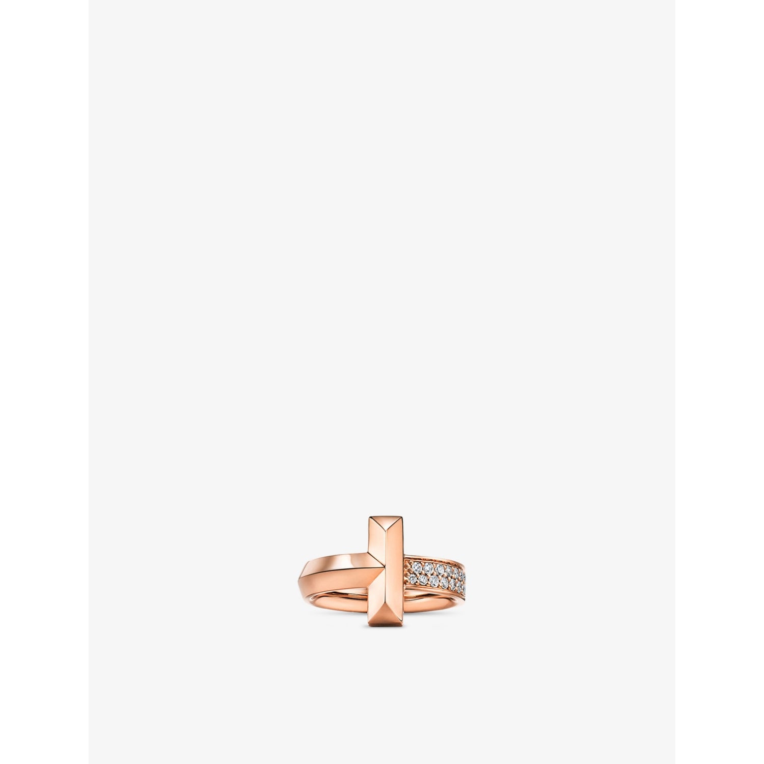 T1 Wide 18ct rose-gold and 0.19ct diamond ring - 4.5