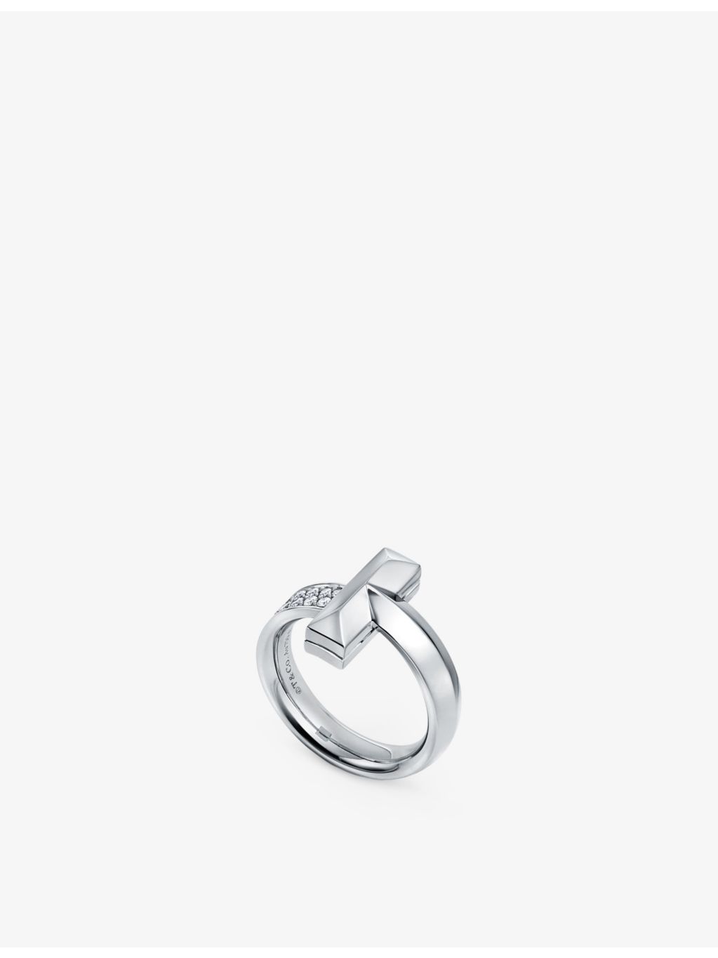 Tiffany T1 wide diamond ring 18ct white gold 0.21ct (British brand)
