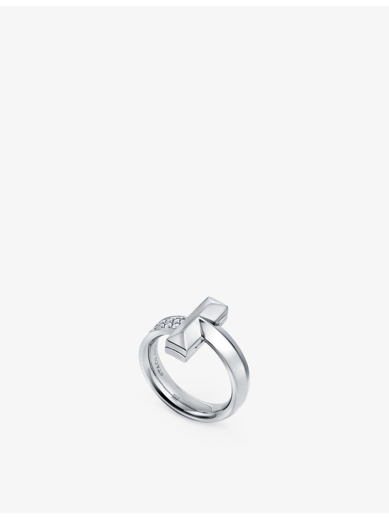 Tiffany T1 wide diamond ring 18ct white gold 0.21ct (British brand)