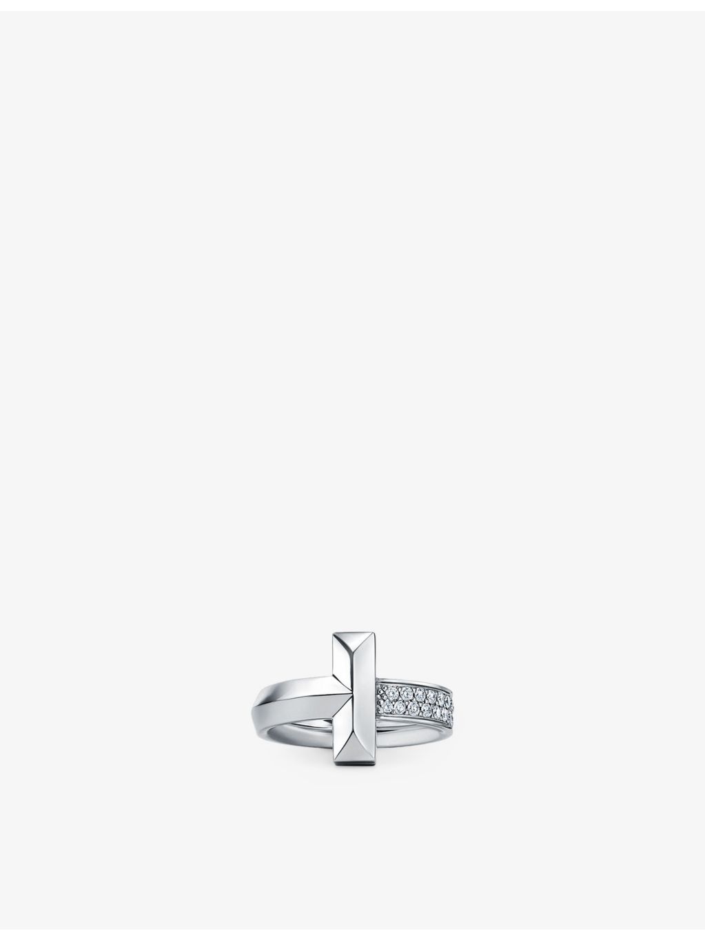 Tiffany T1 wide diamond ring 18ct white gold 0.21ct (British brand)