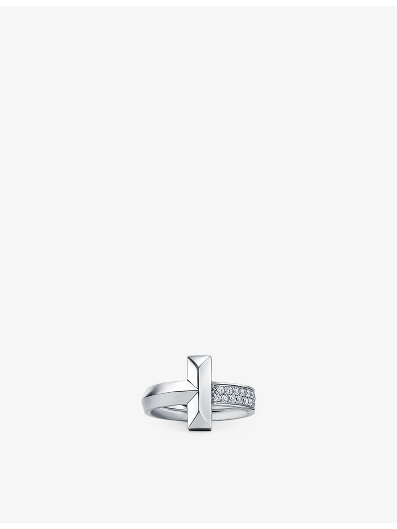 Tiffany T1 wide diamond ring 18ct white gold 0.21ct (British brand)
