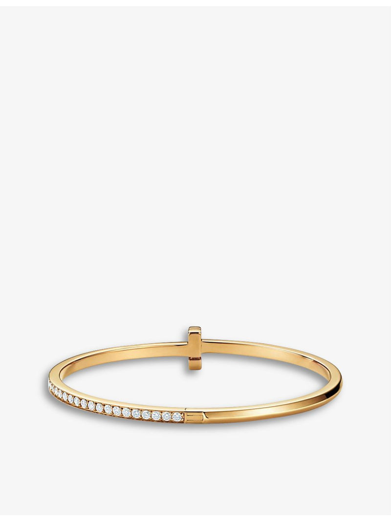 Tiffany & Co. T1 Narrow 18ct yellow gold diamond bracelet, imported from the UK